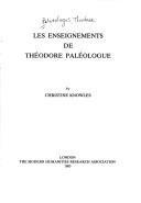 Couverture : Les enseignements de Théodore Paléologue