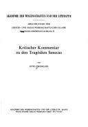 Couverture : Kritischer Kommentar zu den Tragödien Senecas