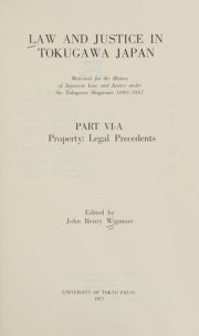 Couverture : Law and justice in Tokugawa Japan