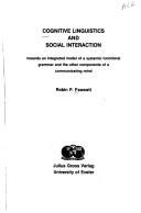 Couverture : Cognitive linguistics and social interaction