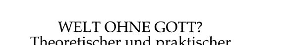 Couverture : Welt ohne Gott?