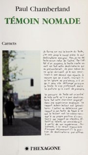 Couverture : Témoin nomade