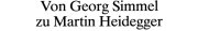 Couverture : Von Georg Simmel zu Martin Heidegger