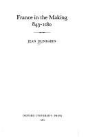 Couverture : France in the making, 843-1180
