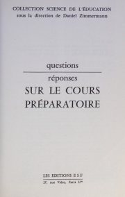 Couverture : Questions/réponses sur le cours préparatoire.