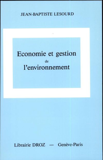 Couverture : Economie et gestion de l'environnement