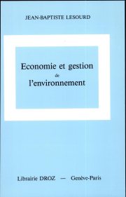Couverture : Economie et gestion de l'environnement