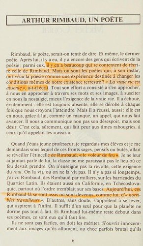 Couverture : Arthur Rimbaud