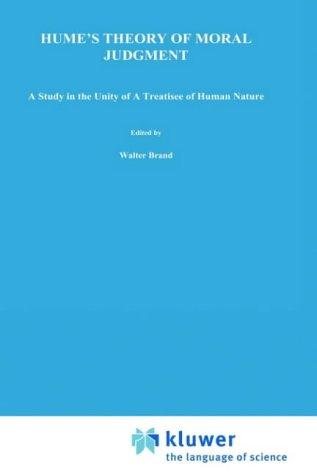 Couverture : Hume's theory of moral judgment