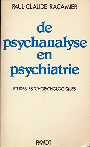 Couverture : De psychanalyse en psychiatrie