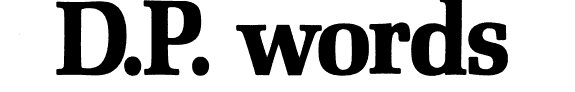 Couverture : D.P. words