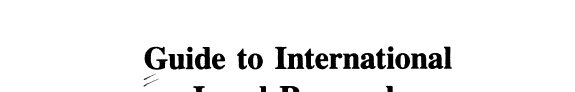 Couverture : Guide to International Legal Research