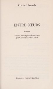 Couverture : Entre soeurs