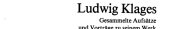 Couverture : Ludwig Klages