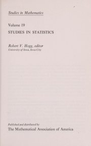 Couverture : Studies in statistics