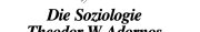 Couverture : Die Soziologie Theodor W. Adornos