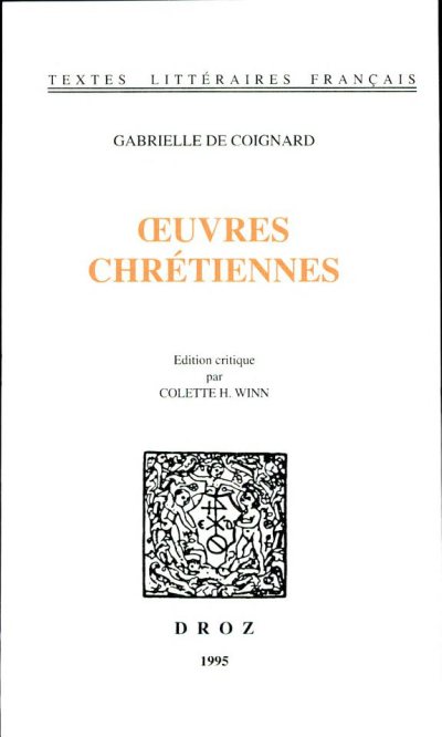 Couverture : Œuvres chrétiennes