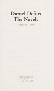 Couverture : Daniel Defoe, the novels