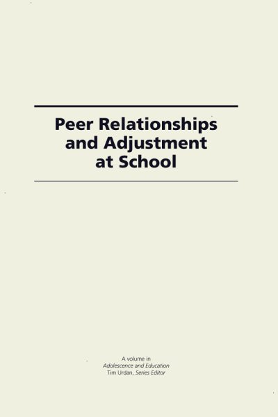 Couverture : Peer Relationships and Adjustment at School