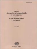 Couverture : Resume Des Arrets Avis Consultatifs Et Ordonnances De La Cour Internationale De Justice 1997-2002