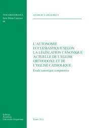 Couverture : L'autonomie ecclésiastique selon la legislation canonique actuelle de l'Eglise orthodoxe et de l'Eglise catholique