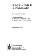 Couverture : NMR: Basic Principles and Progress: Solid-state NMR II: Inorganic Matter (NMR: Basic Principles and Progress)