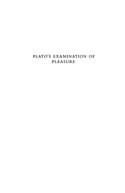 Couverture : Plato's Examination of Pleasure