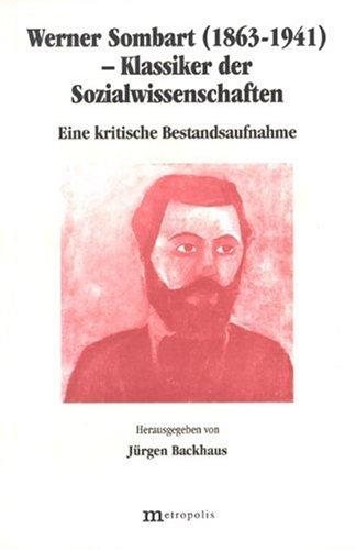 Couverture : Werner Sombart (1863-1941)