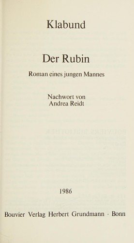 Couverture : Der Rubin