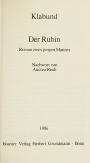 Couverture : Der Rubin