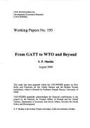 Couverture : From GATT to WTO and beyond