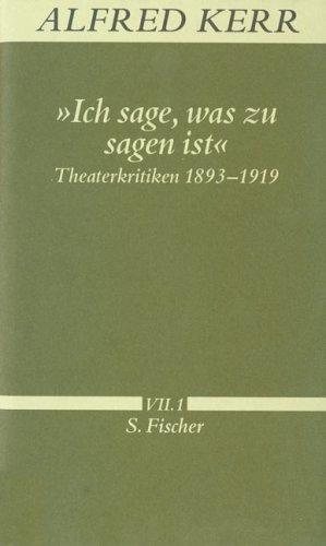 Couverture : " Ich sage was zu sagen ist"