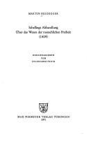 Couverture : Schellings Abhandlung Über das Wesen der menschlichen Freiheit (1809)