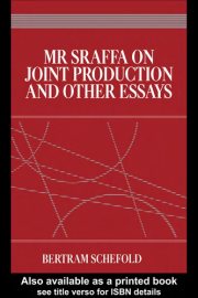 Couverture : Mr. Sraffa on joint production and other essays