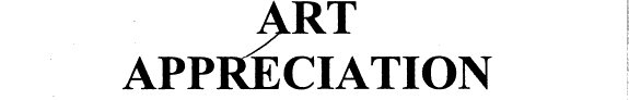 Couverture : Art appreciation