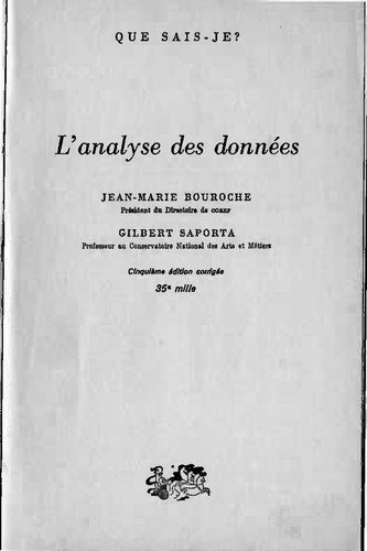 Couverture : L'Analyse des données