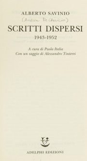 Couverture : Scritti dispersi, 1943-1952