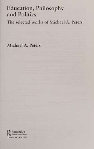 Couverture : Education, Philosophy and Politics