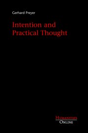 Couverture : Intention and Practical Thought