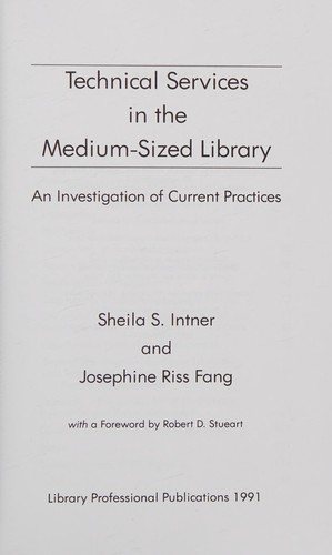 Couverture : Technical services in the medium-sized library