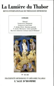 Couverture : La lumière du Thabor. 41-42