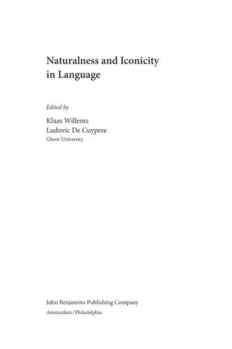Couverture : Naturalness and iconicity in language