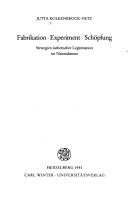 Couverture : Fabrikation, Experiment, Schöpfung