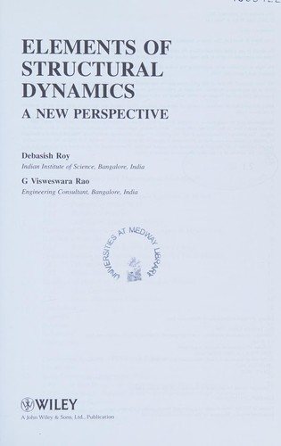 Couverture : Elements of Structural Dynamics