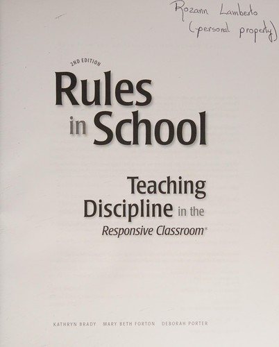 Couverture : Rules in school