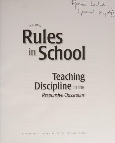 Couverture : Rules in school