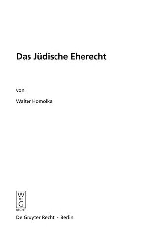 Couverture : Das jüdische Eherecht