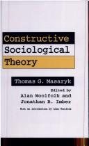 Couverture : Constructive sociological theory