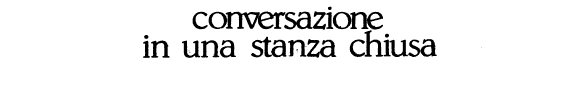 Couverture : Conversazione in una stanza chiusa