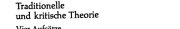 Couverture : Traditionelle und kritische Theorie